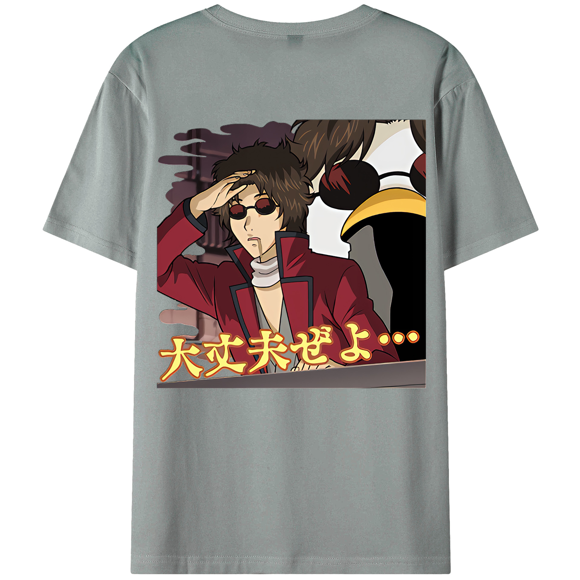 （画像用） ぎんたま 坂田銀時（さかたぎんとき） 神楽 志村新八（しむら しんぱち） GINTAMA Sakata Gintoki Kagura Shimura Shinpachi 綿100％ メンズ半袖Tシャツ（バックプリント） 通気性